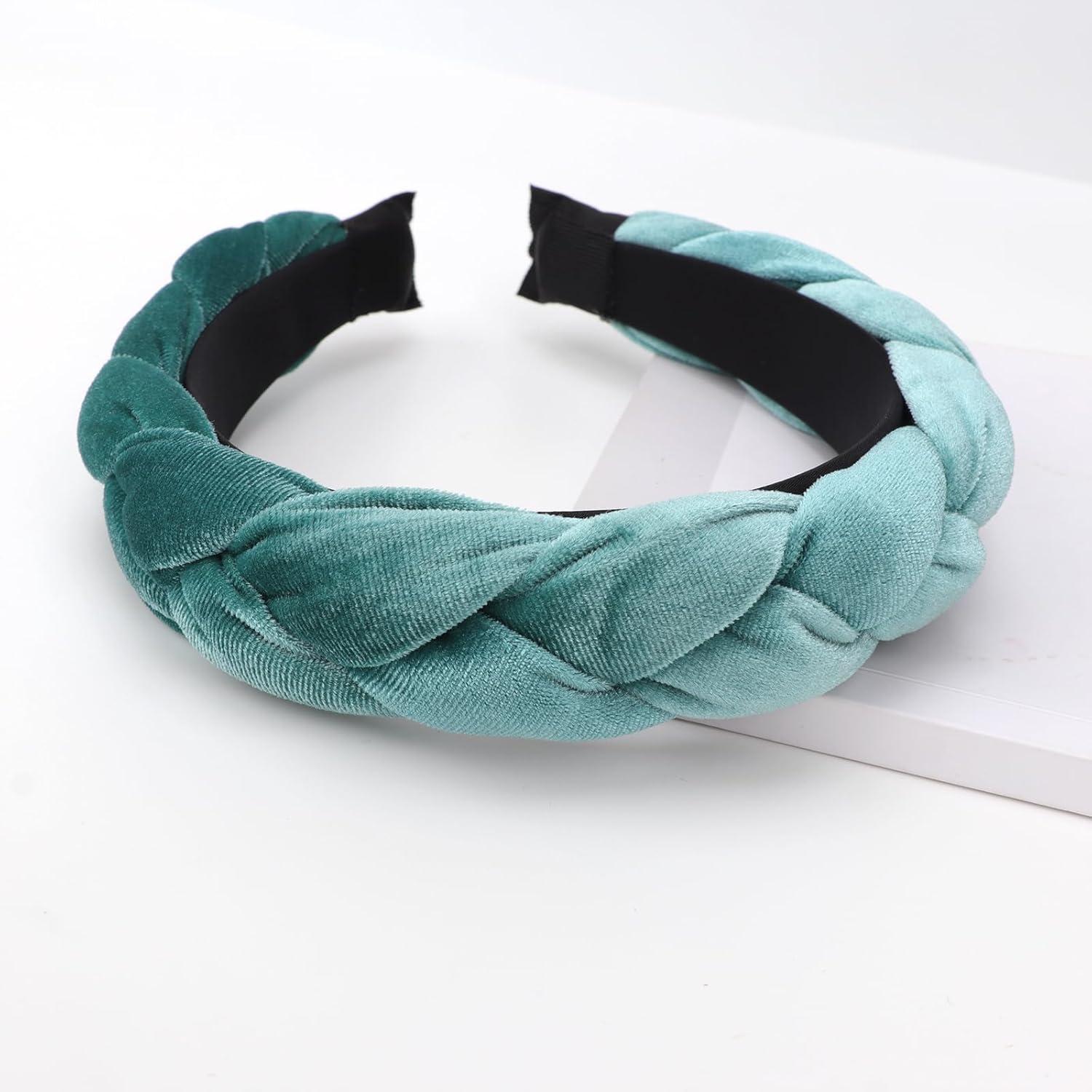Geflochtenes Samt Stirnband Damen Haarreif elastisch