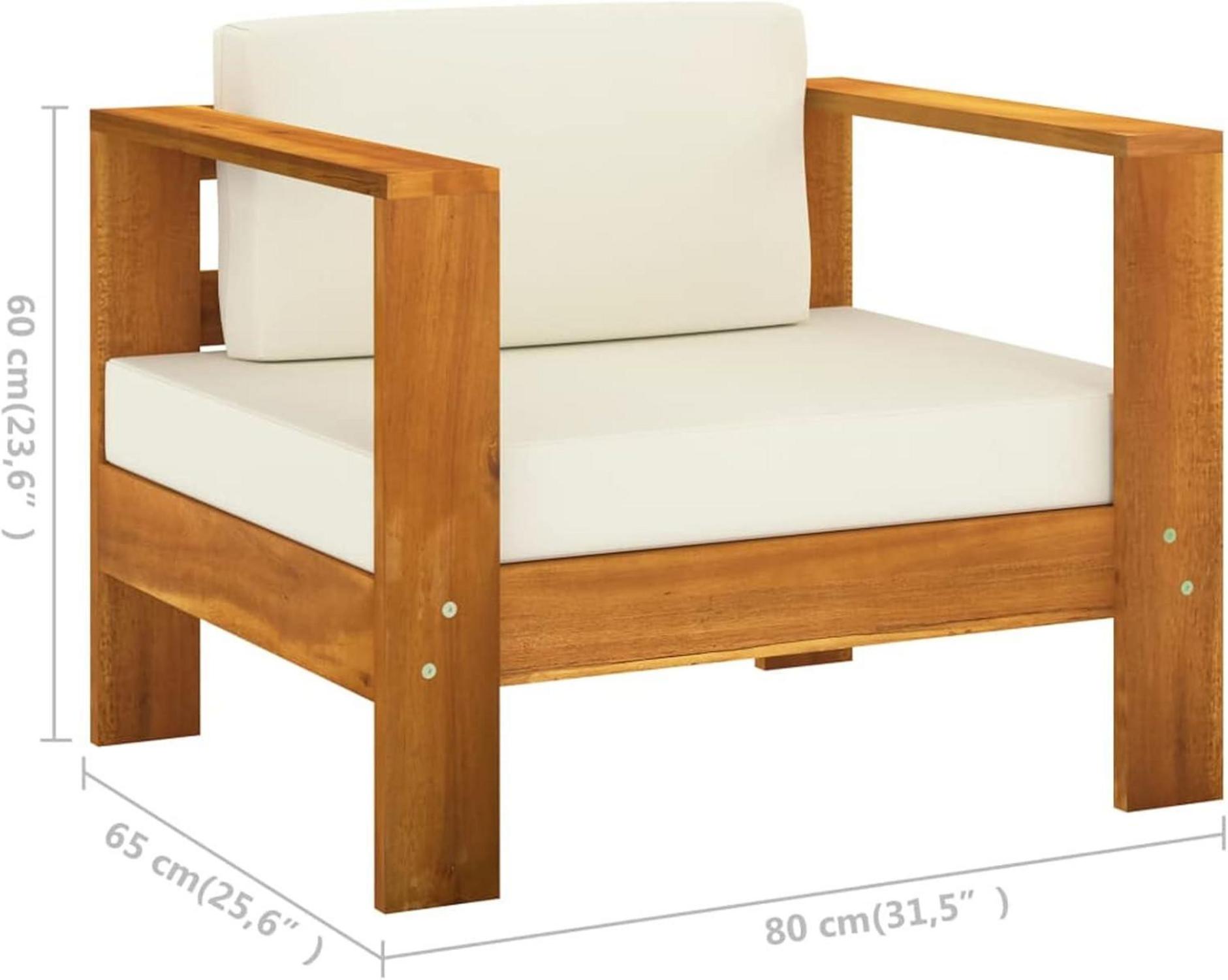 Gartenmöbel Set Holz Lounge Outdoor Ecksofa Akazie 7-tlg