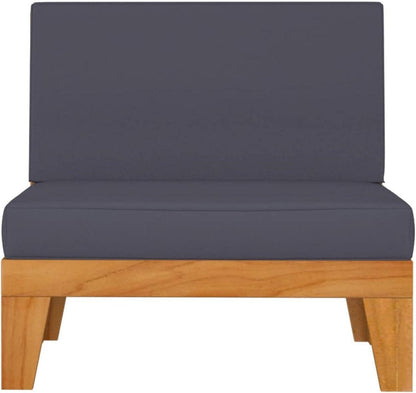 Gartenmöbel Set Holz Lounge Ecksofa Sitzgruppe Akazie 6-TLG Outdoor Dunkelgrau