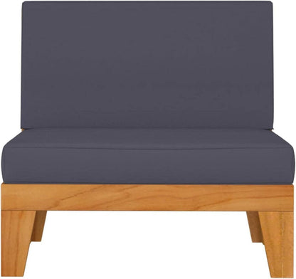 Gartenmöbel Set Holz Lounge Ecksofa Akazie 7-tlg Dunkelgrau
