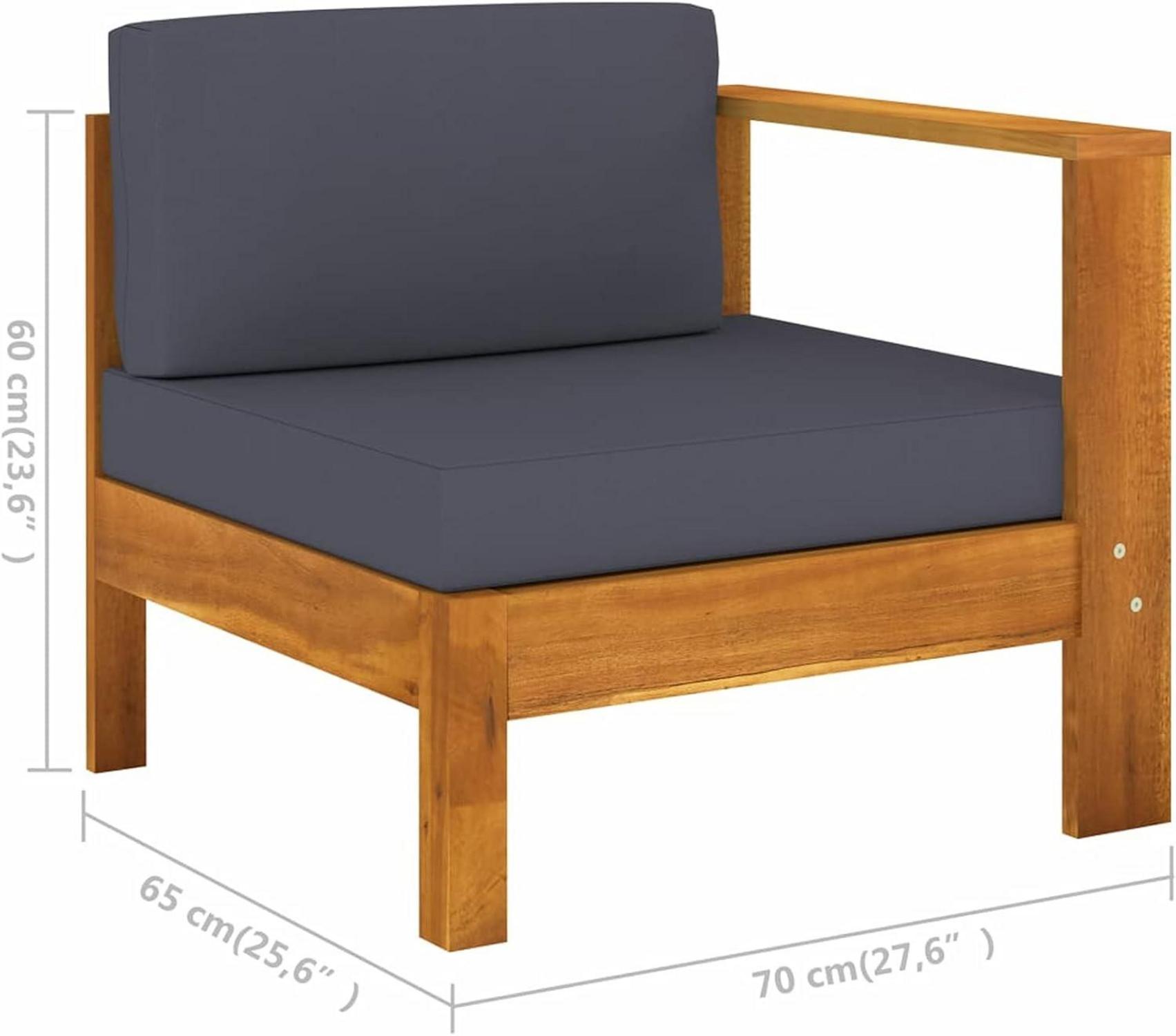 Gartenmöbel Set Holz Lounge Ecksofa 5-tlg Massivholz Akazie