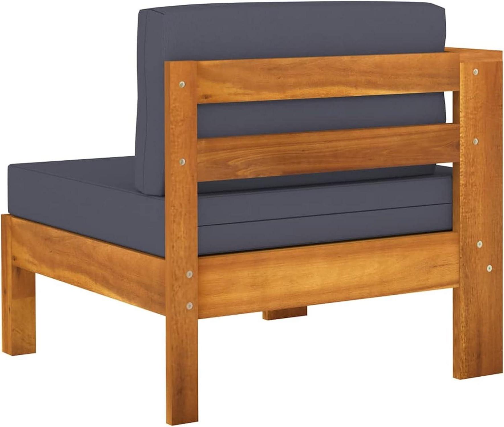 Gartenmöbel Set Holz Lounge Ecksofa Outdoor Sitzgruppe 5-tlg Akazie Grau