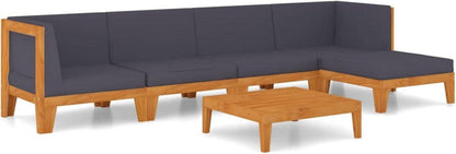 Modulares Gartenlounge Set Holz Massivholz Akazie 6-tlg