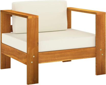 Gartenmöbel Set Holz Lounge Ecksofa Sitzgruppe Akazie 10-tlg Creme