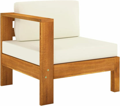 Gartenmöbel Set Holz Lounge Ecksofa Outdoor Sitzgruppe Akazie Creme