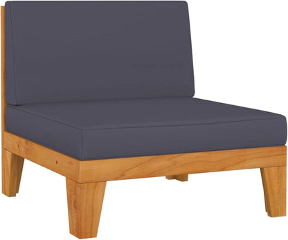 Gartenmöbel Set Holz Outdoor Lounge Ecksofa Akazie 4-tlg dunkelgrau