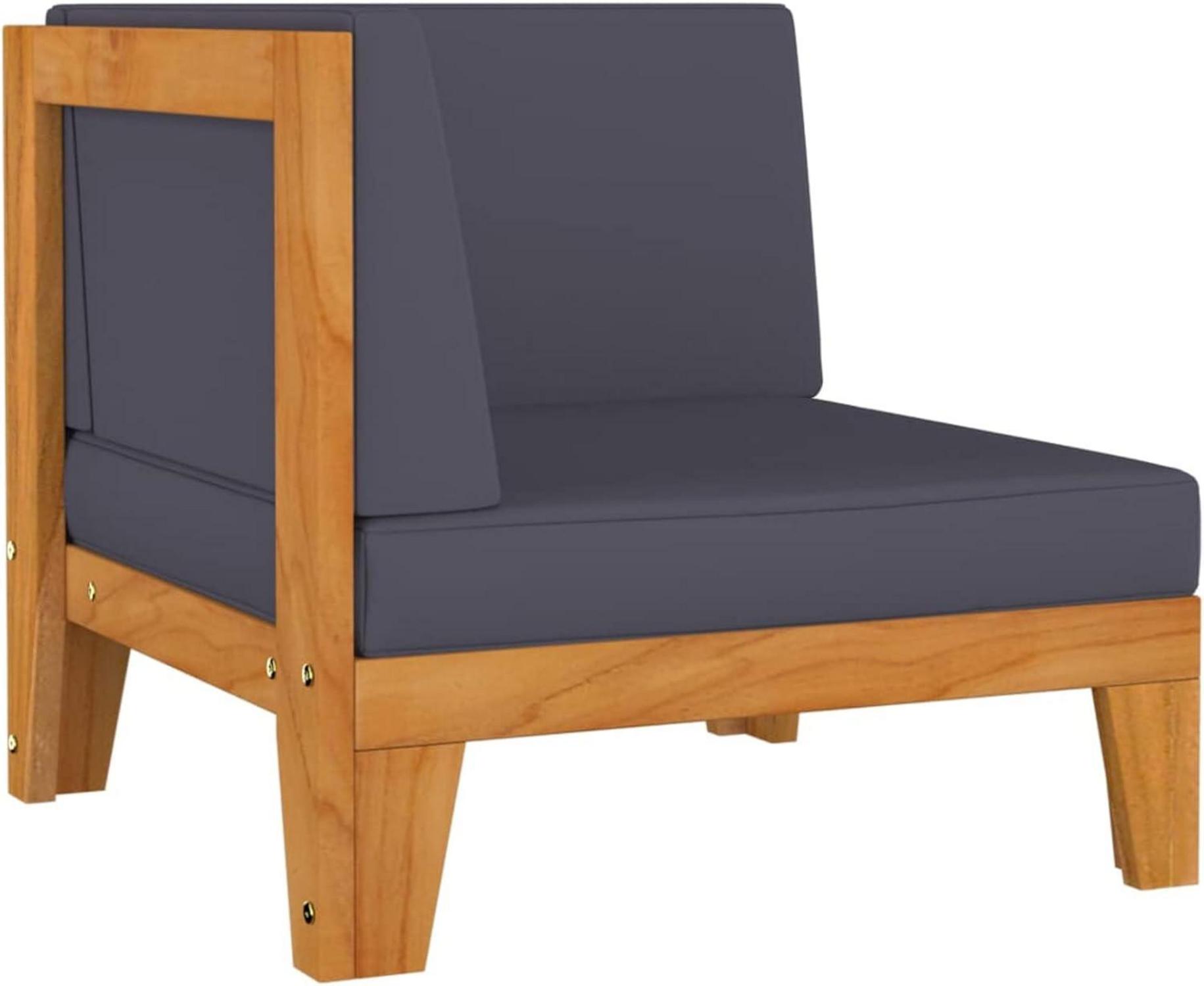Gartenmöbel Set Holz Lounge Ecksofa Akazie 8-tlg dunkelgrau