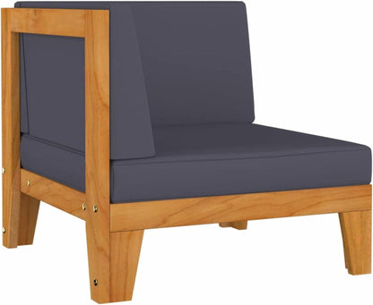 Gartenmöbel Set Holz Lounge Ecksofa Akazie 7-tlg Dunkelgrau