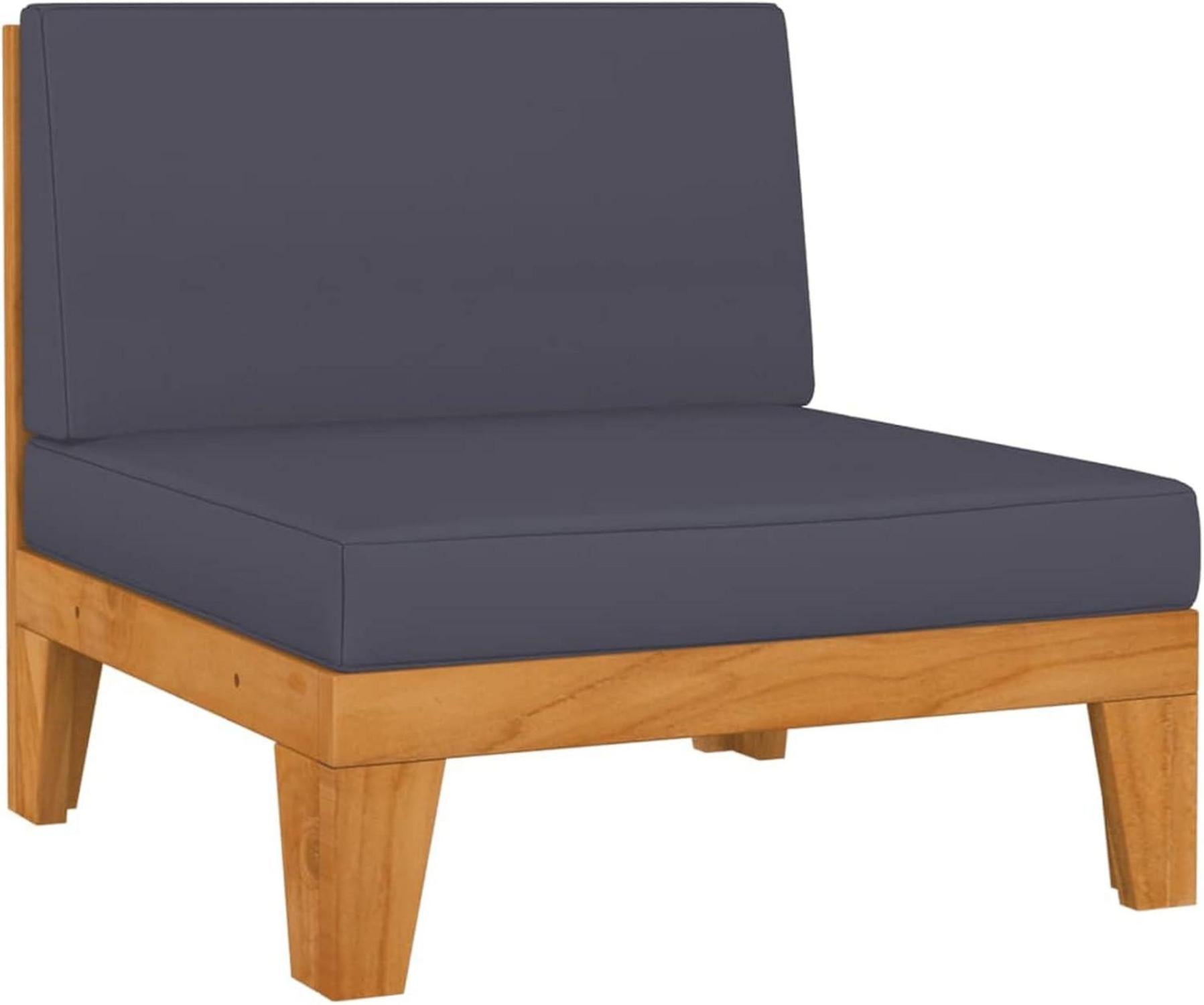 Gartenmöbel Set Holz Lounge Ecksofa Outdoor 7-tlg Akazie Dunkelgrau
