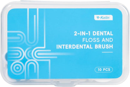 2-in-1 Zahnseide Interdentalbürste 10 Stück tragbar Einweg Zahnreinigung