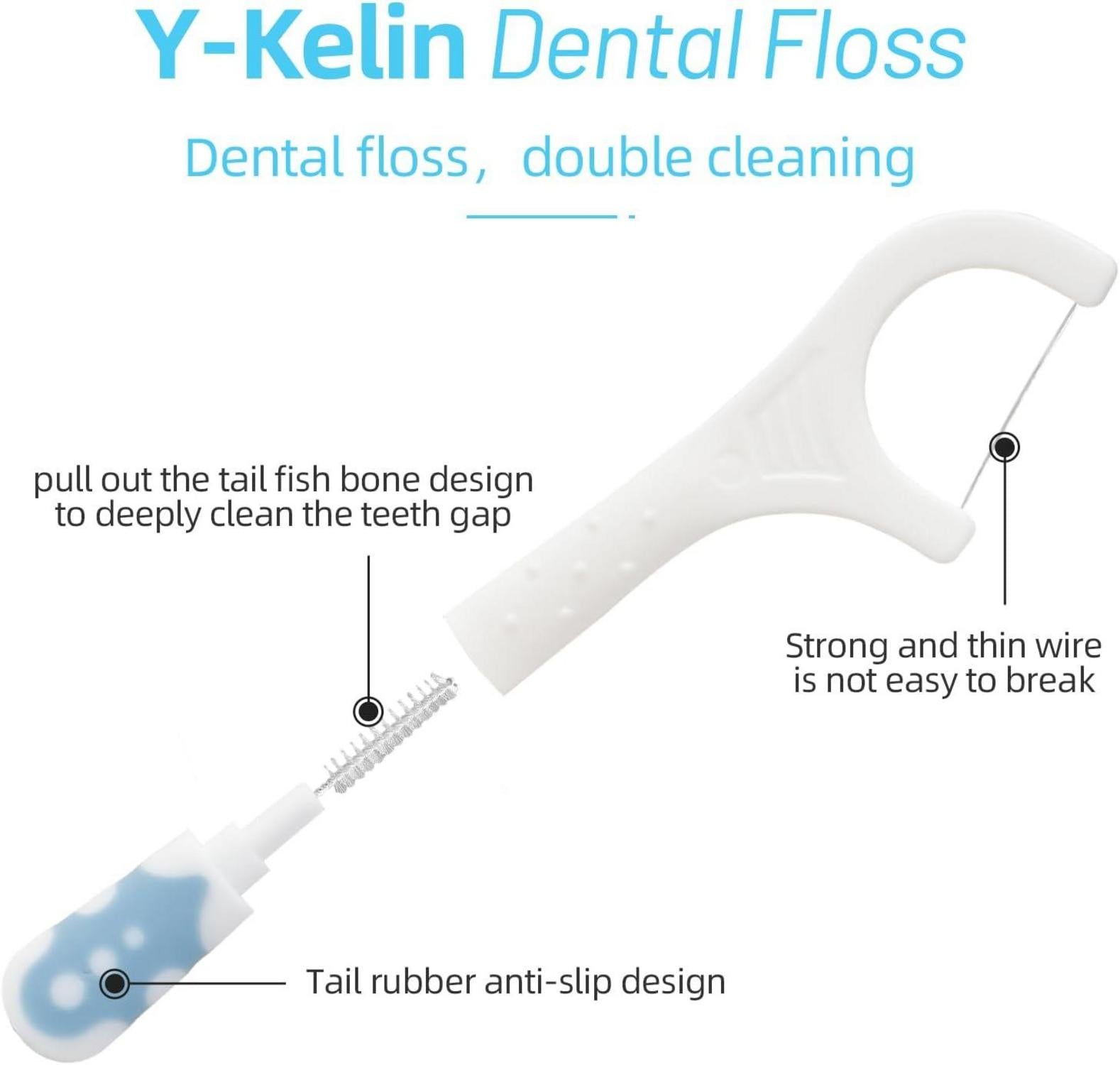 2-in-1 Zahnseide Interdentalbürste 30 Stück tragbar Einweg