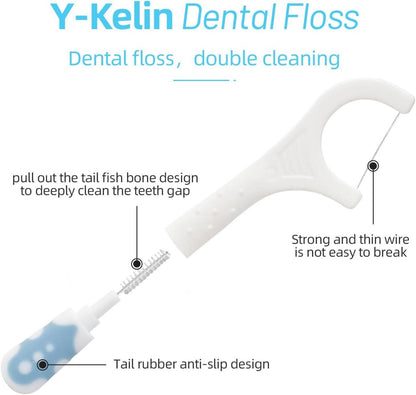 2-in-1 Zahnseide Interdentalbürste 30 Stück tragbar Einweg