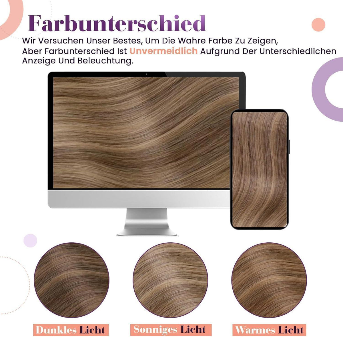 Echthaar Clip-in Extensions Balayage Hellbraun Ombre
