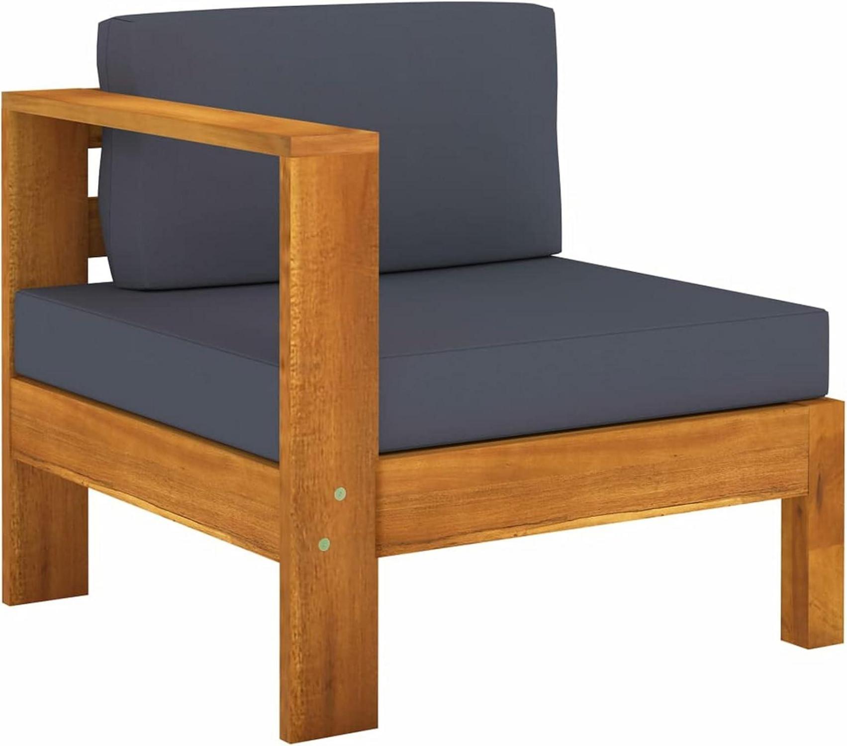Gartenmöbel-Set Holz Ecksofa Outdoor Lounge Terrasse Balkon, Akazie dunkelgrau 8-tlg