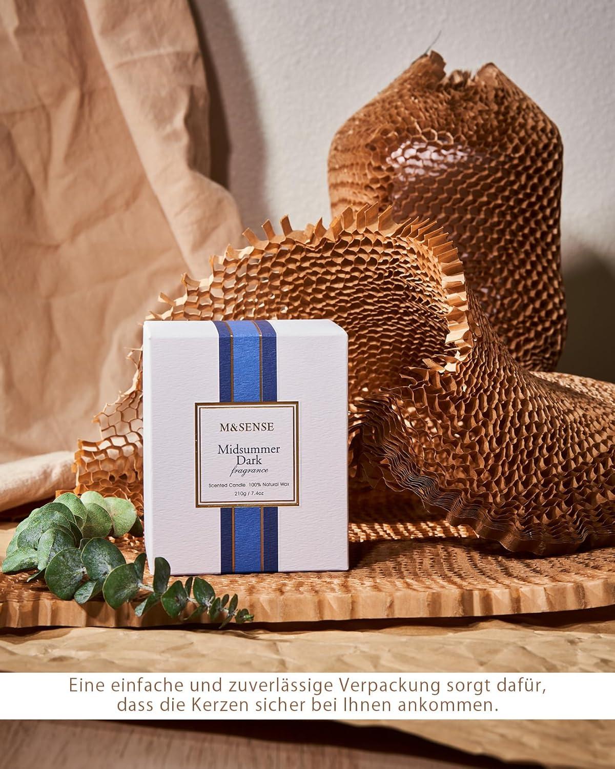Luxury Leather Wrapped Candle, Duftkerze im Glas, Redwood, 50 Std. Brenndauer