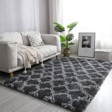 Flauschiger Hochflor Teppich für Wohnzimmer Schwarz 185x185cm