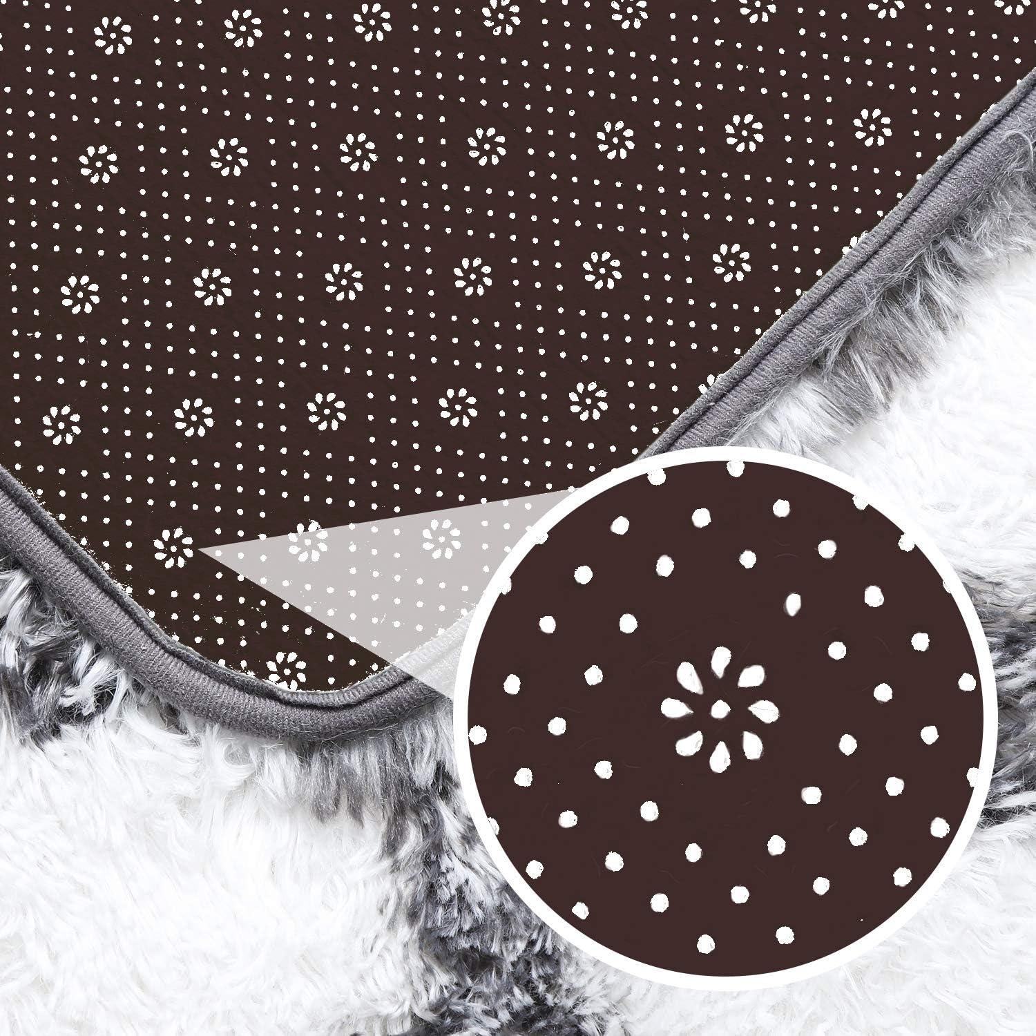 Hochflor Teppich Wohnzimmer Flauschig Schlafzimmer Modern Langflor 185x185cm Schwarz