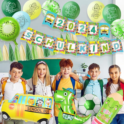 Einschulung Deko Set Luftballon Girlande Quasten Folienballon fur