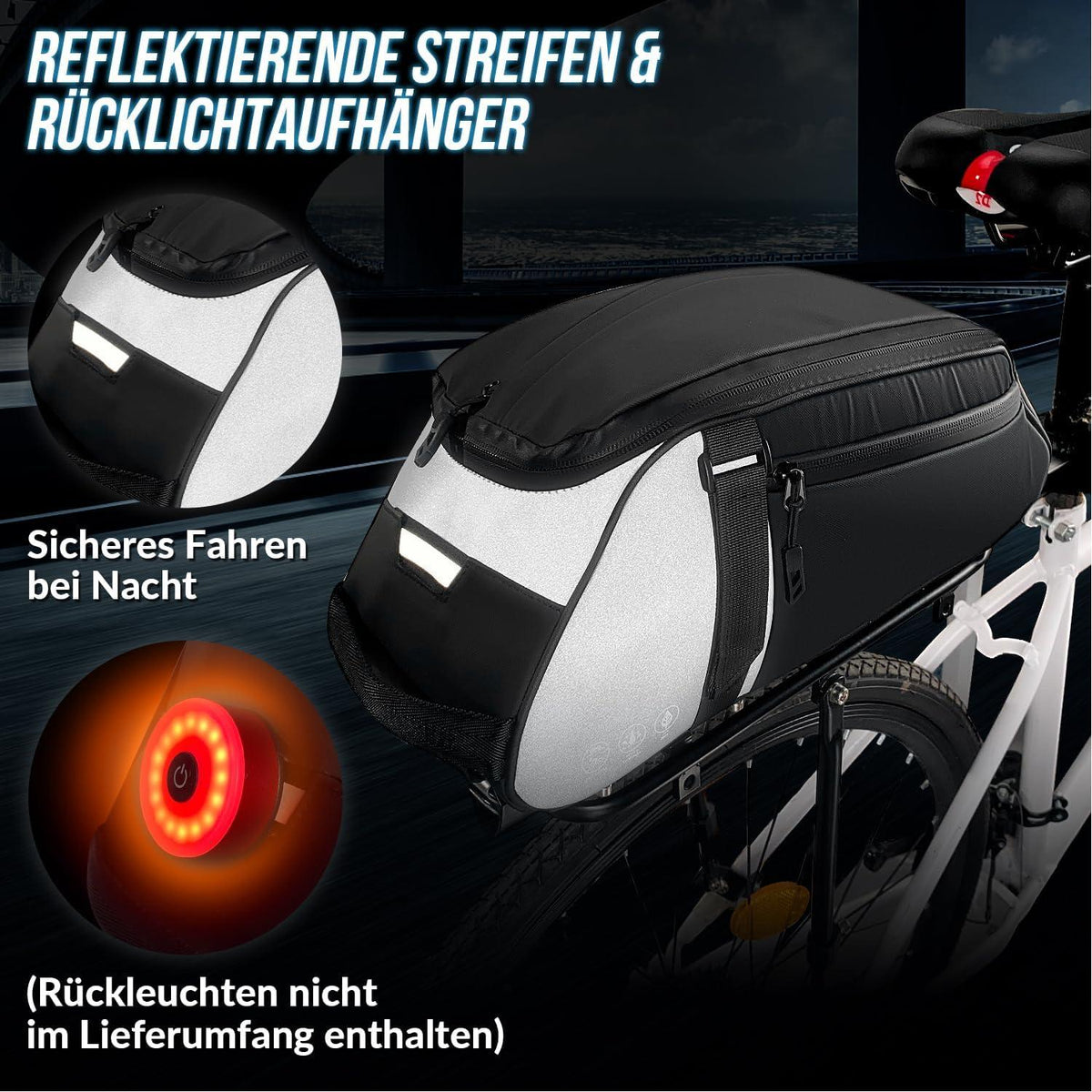 Eyein Fahrradtasche 8L wasserdicht reflektierend Umhängetasche Handtasche