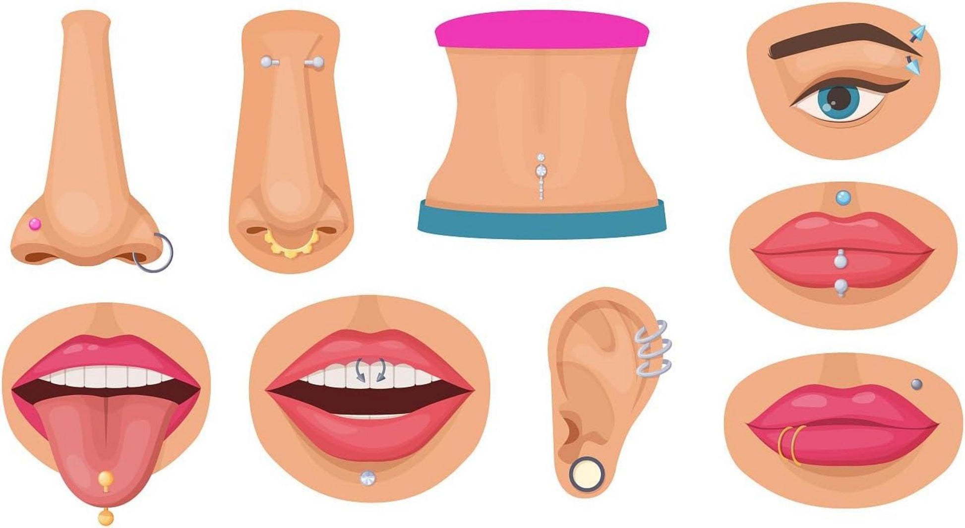 NIUSIMAN Bauchnabelpiercing Nadel Pistole Set Körperpiercing Kit