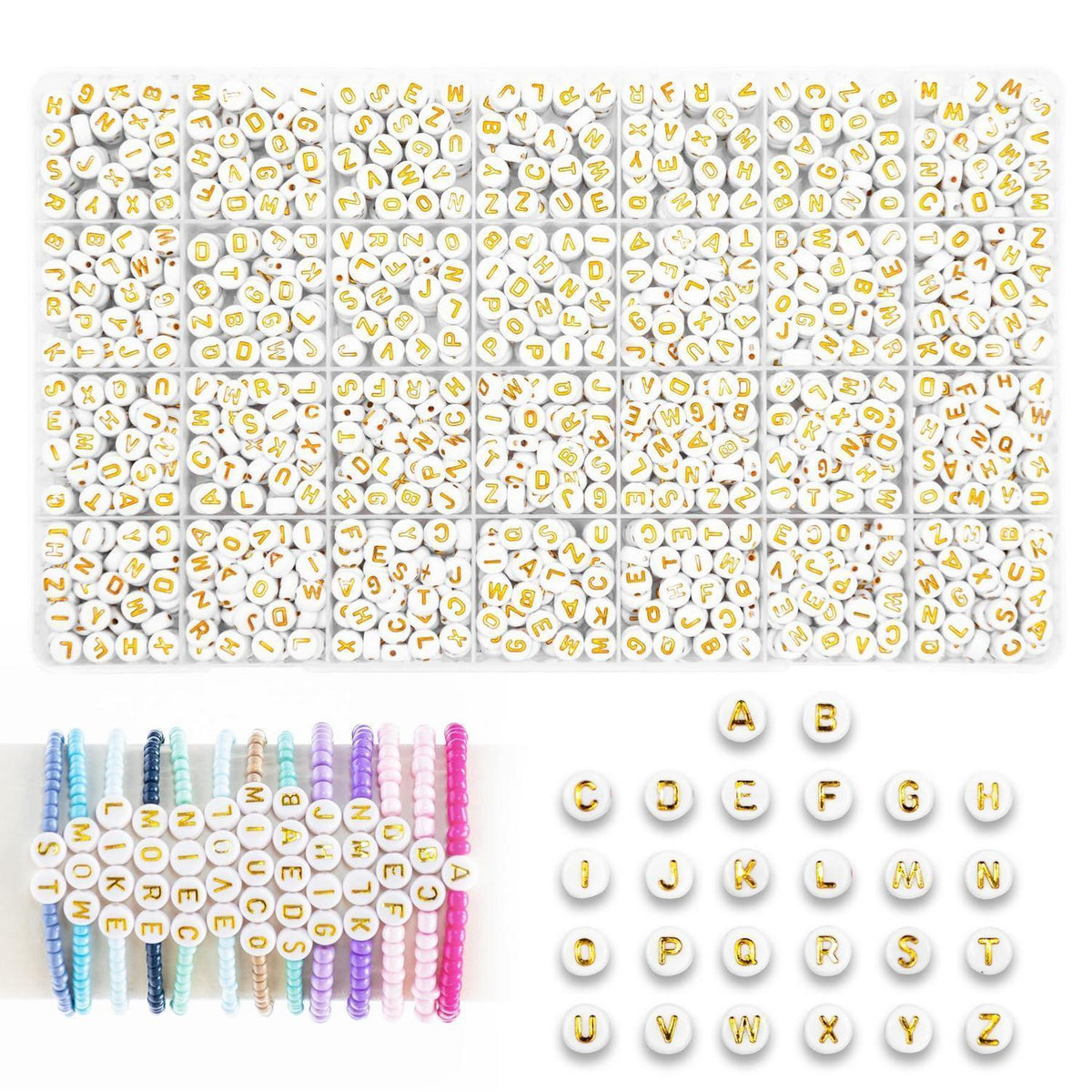 Goldene Buchstabenperlen Set – 1850 Stück zum Selber Machen