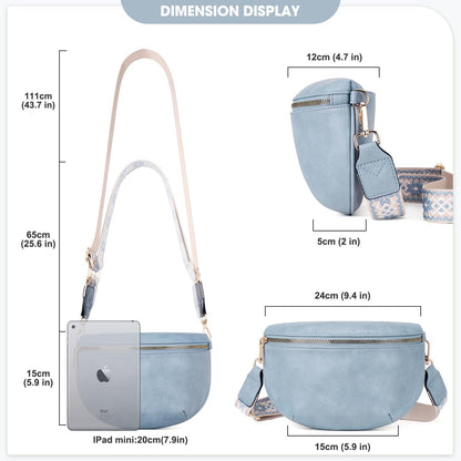 Damen Umhängetasche RFID Blockierung PU Leder Crossbody Brusttasche