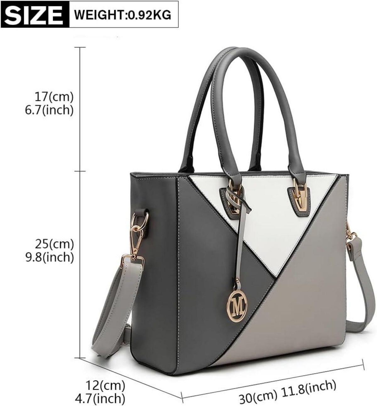 Miss Lulu Damen Handtasche Schultertasche Shopper V-förmiges