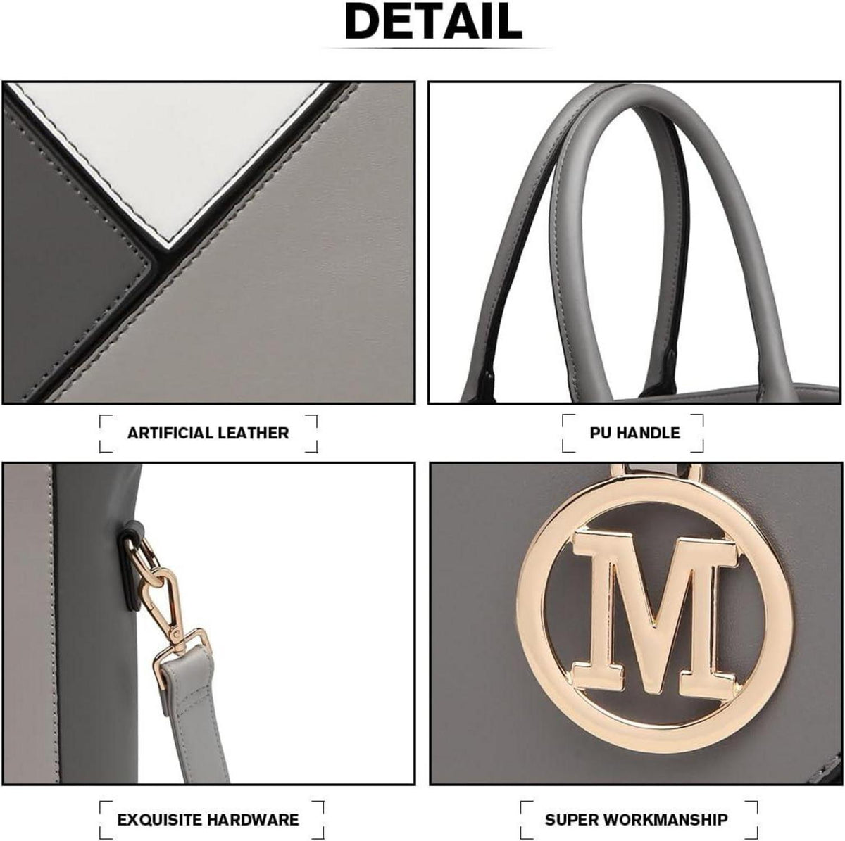 Miss Lulu Damen Handtasche Schultertasche Shopper V-förmiges Design, viele Fächer