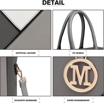 Miss Lulu Damen Handtasche Schultertasche Shopper V-förmiges Design, viele Fächer