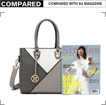 Miss Lulu Damen Handtasche Schultertasche V-Design Organizer