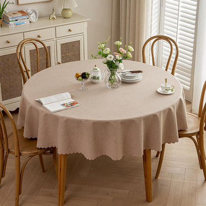 Runde Tischdecke wasserdicht, Bellbraun 280 cm, Fleckabweisend