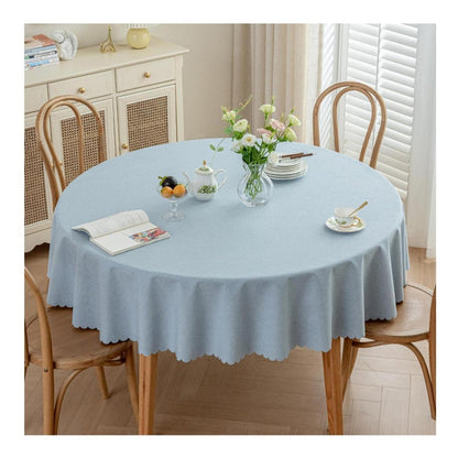 Runde Tischdecke wasserdicht, hellblau, 280 cm – Fleckabweisend & Elegant