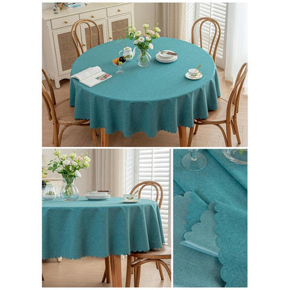 Runde Tischdecke wasserdicht, pfauenblau, 260 cm Durchmesser
