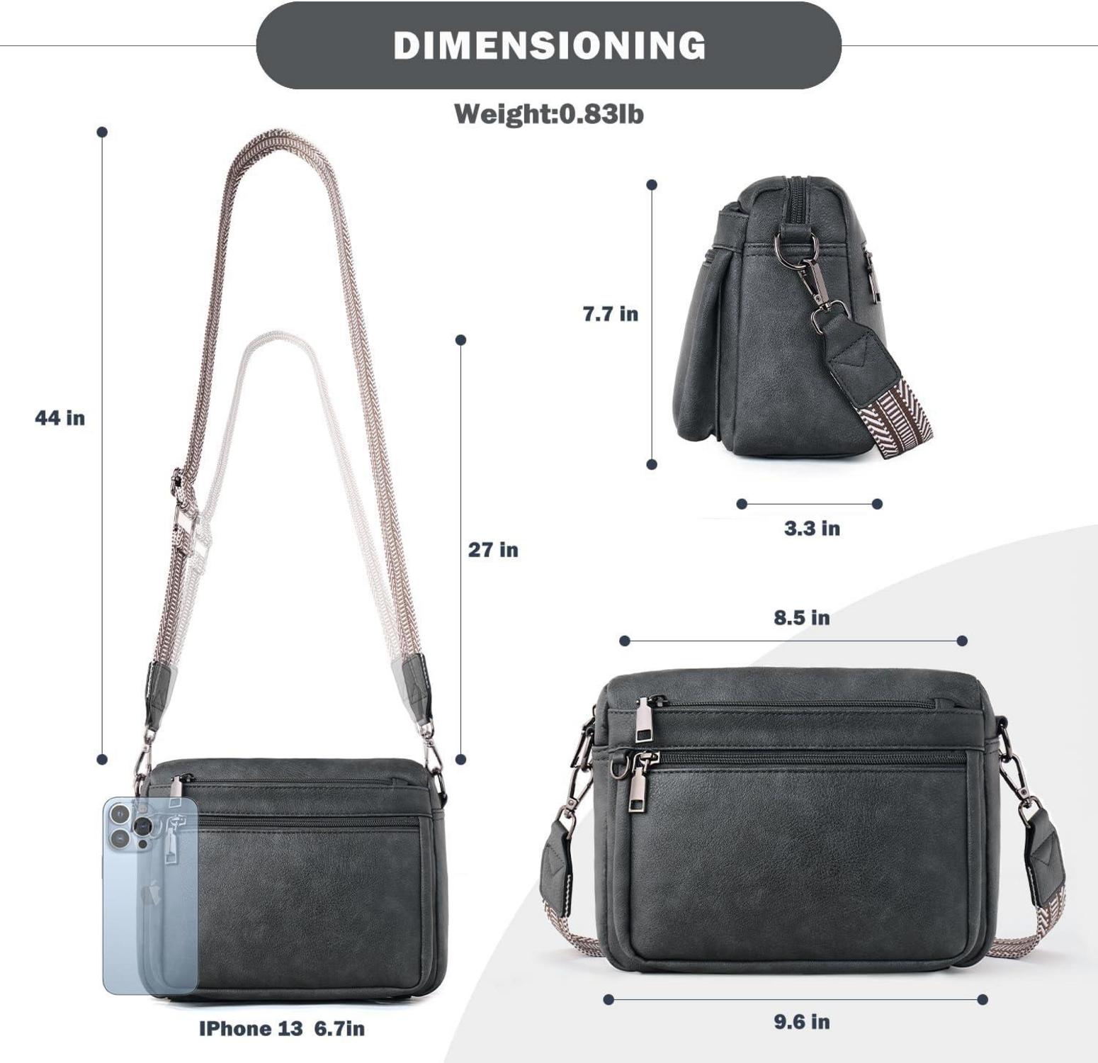 Damen Umhängetasche Mittelgroß Leder Crossbody Veganer MUIIKOLA