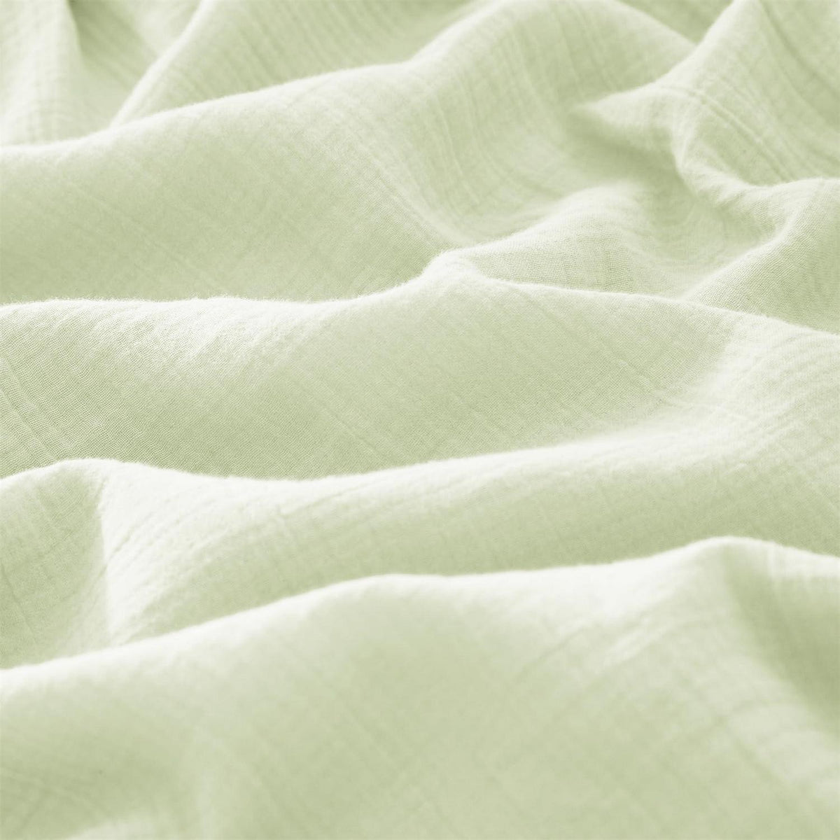 Doppelte Muslin Bettwäsche 200x220 Hellgrün – 3-teilig & Atmungsaktiv