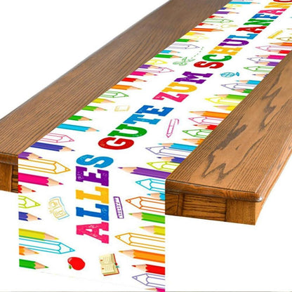 Tischläufer Einschulung Schulanfang Deko Mädchen Junge 180x35cm