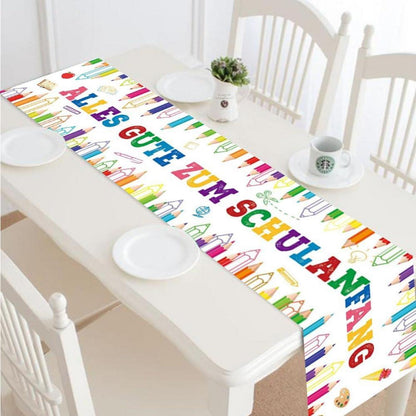 Jungen Mädchen Einschulung Tischläufer Deko 180x35cm