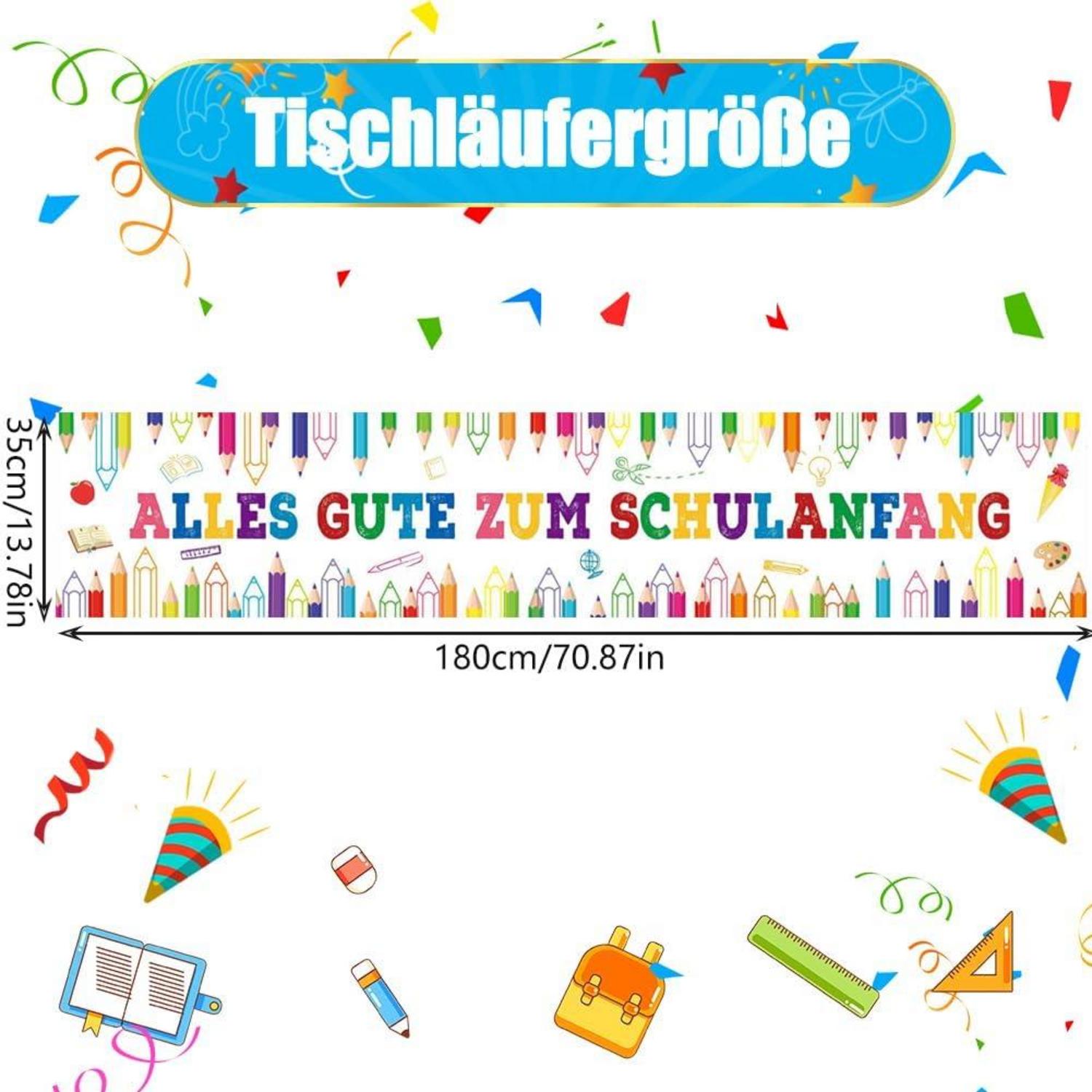 Tischläufer Einschulung Schulanfang Deko Schulstart 180x35cm