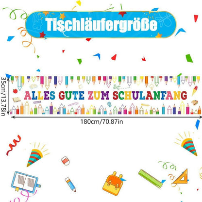 Tischläufer Einschulung Schulanfang Deko Schulstart 180x35cm