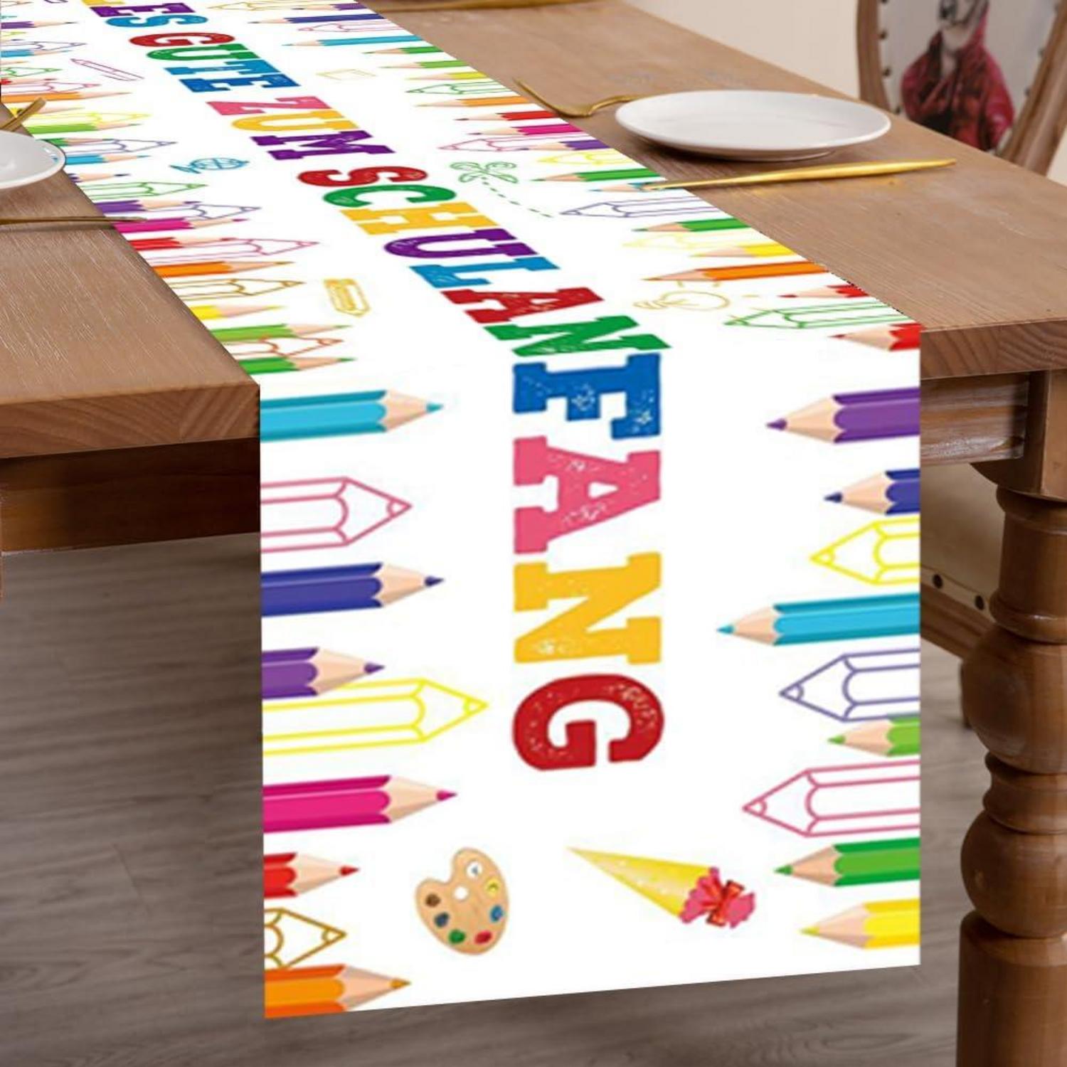 Tischläufer Einschulung Schulanfang Deko Schulstart 180x35cm