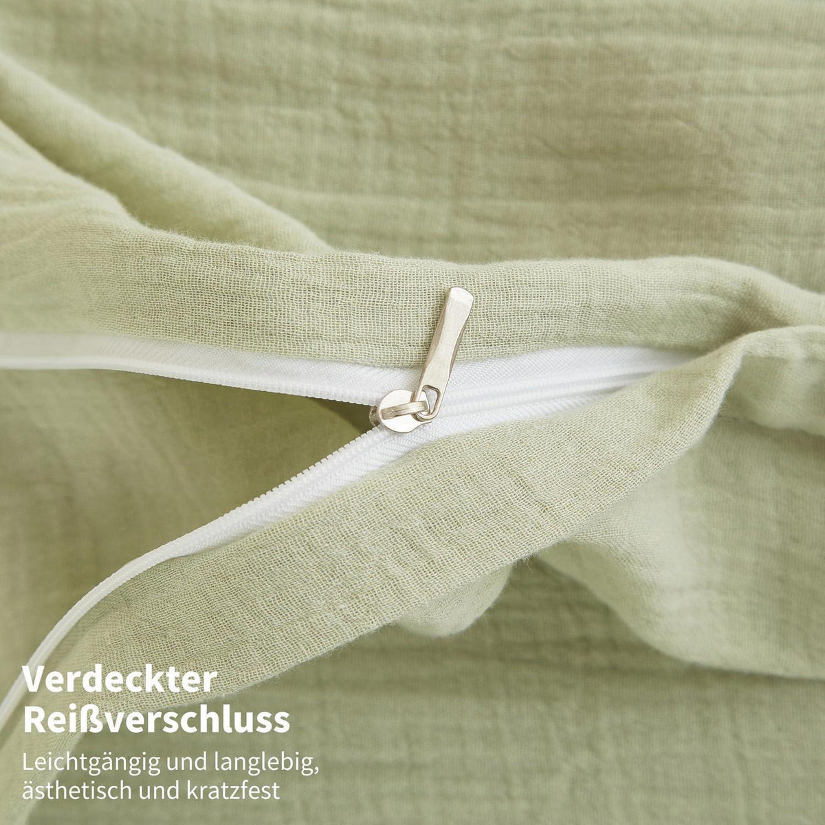 Doppelte Muslin Bettwäsche Grün 155x220 cm - 3-teilig