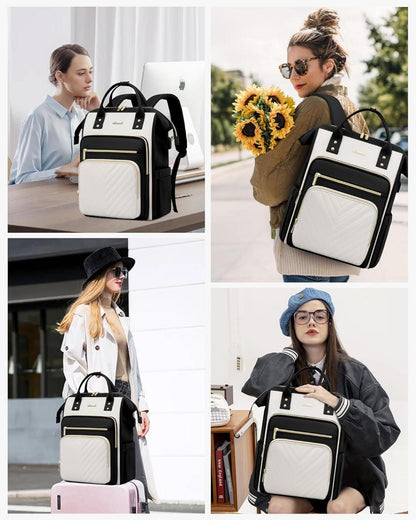 Damen Rucksack 15,6 Zoll Laptop Schulrucksack Wasserdicht mit