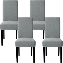 Stuhlhussen 4er Set Dunkelgrau Stretch Abnehmbar Waschbar