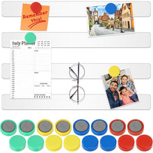 Magnetleisten Set, 4 Stück Memotafel 30x3cm Weiß mit 16