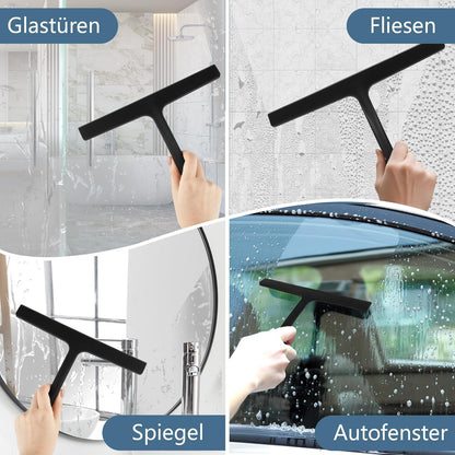 Duschabzieher Schwarz 11 Zoll Silikon Abzieher Fenster Bad Spiegel