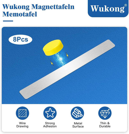 Wukong Magnetleisten 8 Stück Set 30x3cm Silber Selbstklebend