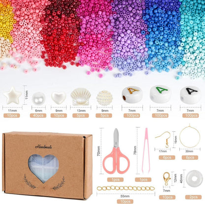 Perlen Armband DIY Set 3mm Pastell Buchstabenperlen