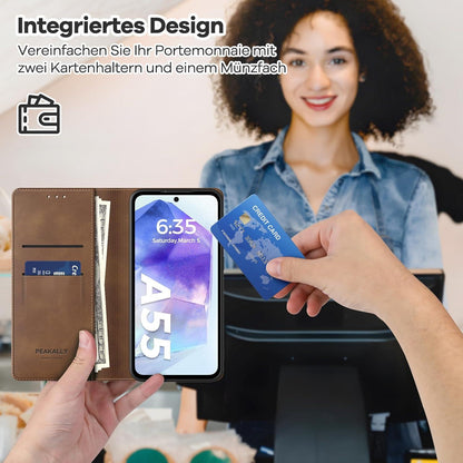 Samsung Galaxy A55 5G Handyhülle mit RFID Schutz und Standfunktion