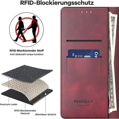 Samsung Galaxy A55 5G Handyhülle mit RFID Schutz Rot