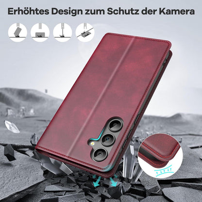 Samsung Galaxy A55 5G Hülle - Klapphülle Rot RFID Schutz Standfunktion